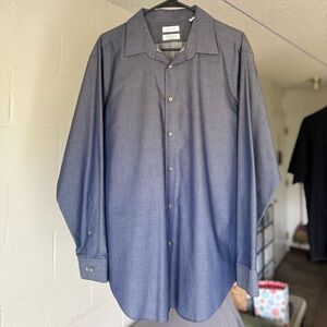 Calvin Klein / XL / Men’s Indigo Slim Fit Cintree Long Sleeve Shirt